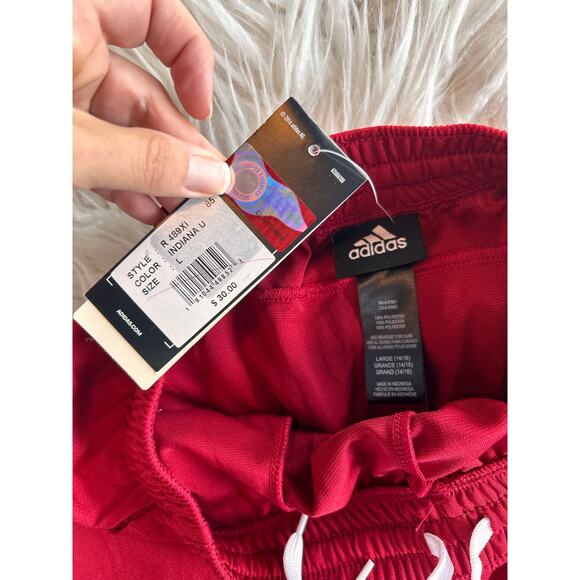 NWT Adidas Boys Indiana University‎ Basketball Shorts Red White SZ Large (14/16) - Picture 8 of 11